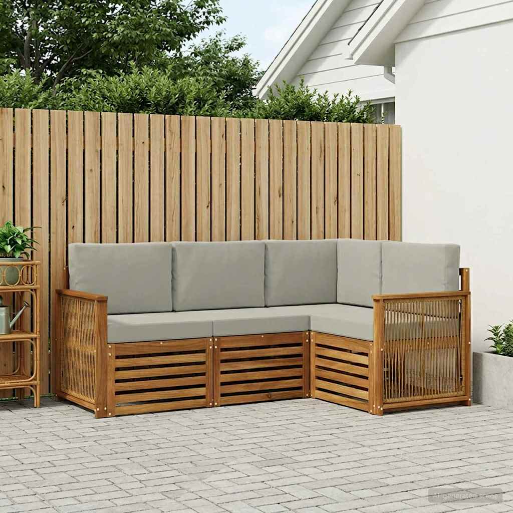 Sofa-Sets met kussen 4 pcs Massief Acaciahout is nu te koop bij PeponiXL, paradijselijk wonen!