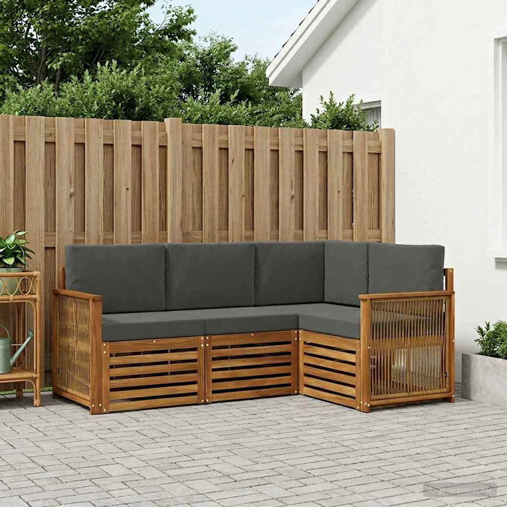 Sofa-Sets met kussen 4 pcs Massief Acaciahout is nu te koop bij PeponiXL, paradijselijk wonen!