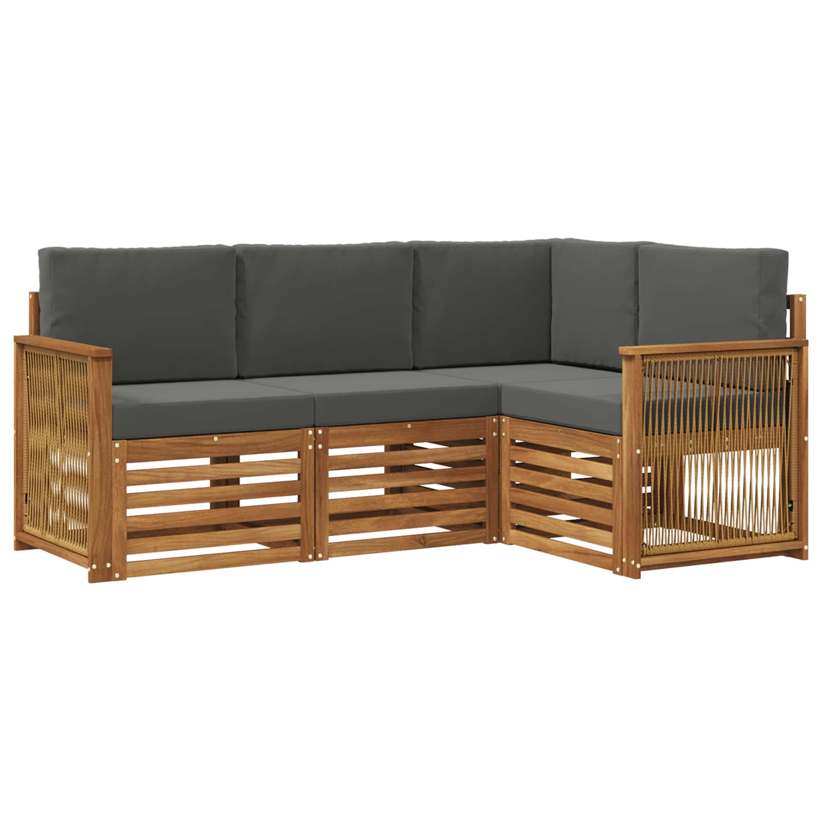 Sofa-Sets met kussen 4 pcs Massief Acaciahout is nu te koop bij PeponiXL, paradijselijk wonen!