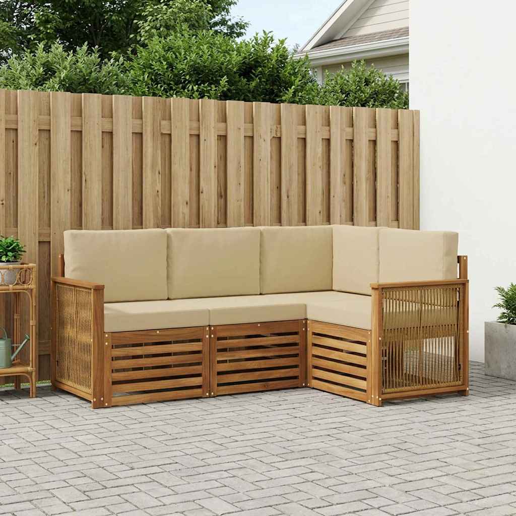 Sofa-Sets met kussen 4 pcs Massief Acaciahout is nu te koop bij PeponiXL, paradijselijk wonen!