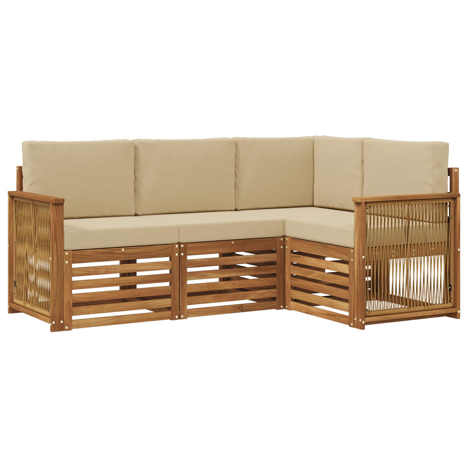 Sofa-Sets met kussen 4 pcs Massief Acaciahout is nu te koop bij PeponiXL, paradijselijk wonen!