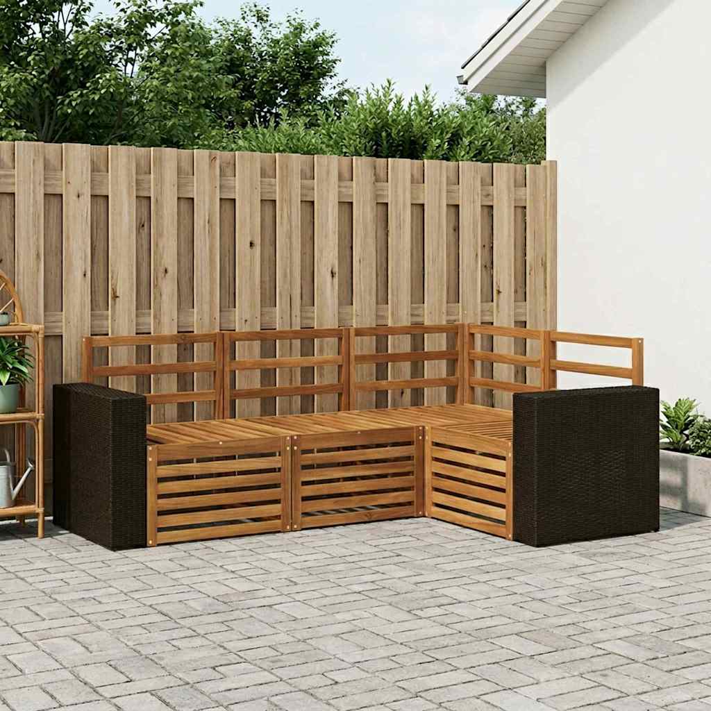 Sofa-Sets 4 pcs Massief Acaciahout is nu te koop bij PeponiXL, paradijselijk wonen!