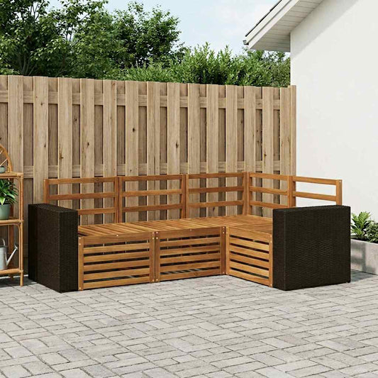 Sofa-Sets 4 pcs Massief Acaciahout is nu te koop bij PeponiXL, paradijselijk wonen!