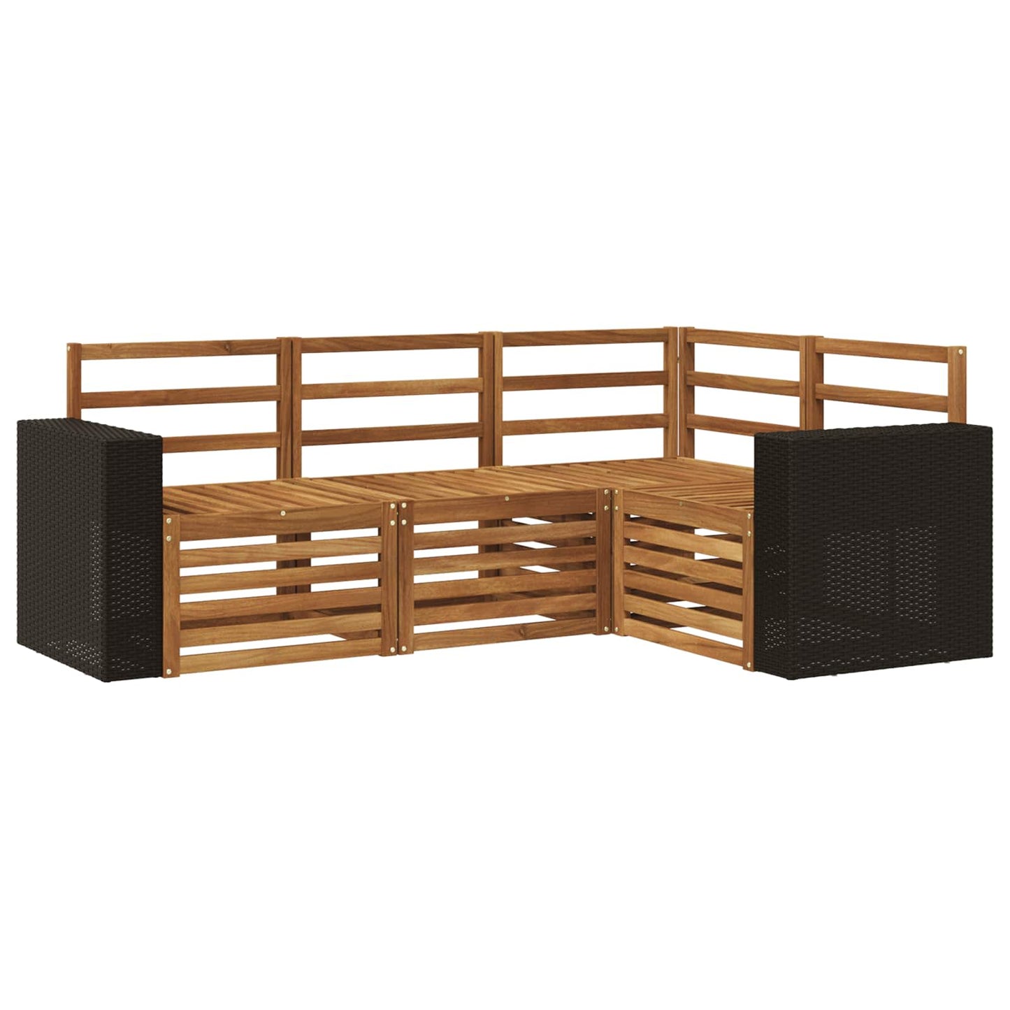 Sofa-Sets 4 pcs Massief Acaciahout is nu te koop bij PeponiXL, paradijselijk wonen!