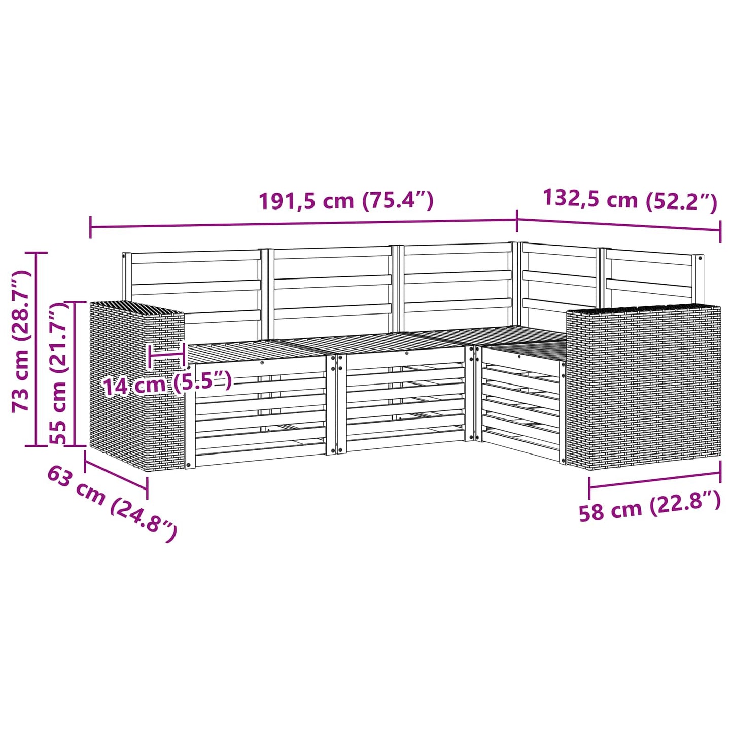Sofa-Sets 4 pcs Massief Acaciahout is nu te koop bij PeponiXL, paradijselijk wonen!