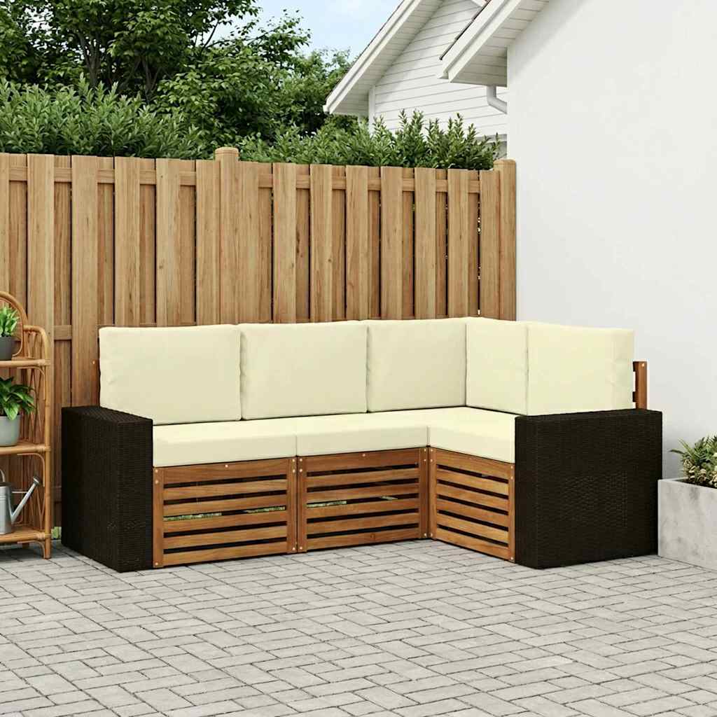 Sofa-Sets met kussen 4 pcs Massief Acaciahout is nu te koop bij PeponiXL, paradijselijk wonen!