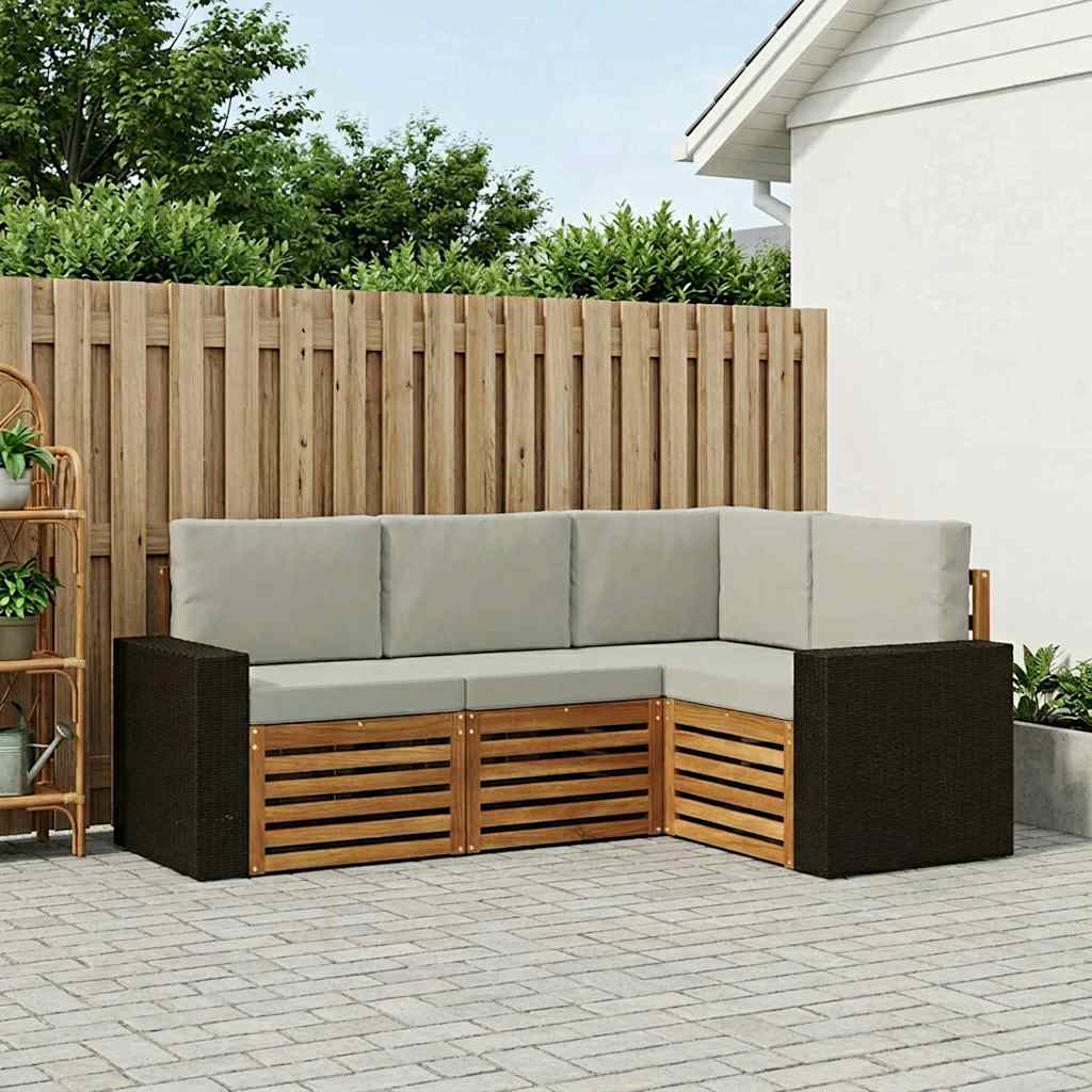 Sofa-Sets met kussen 4 pcs Massief Acaciahout is nu te koop bij PeponiXL, paradijselijk wonen!