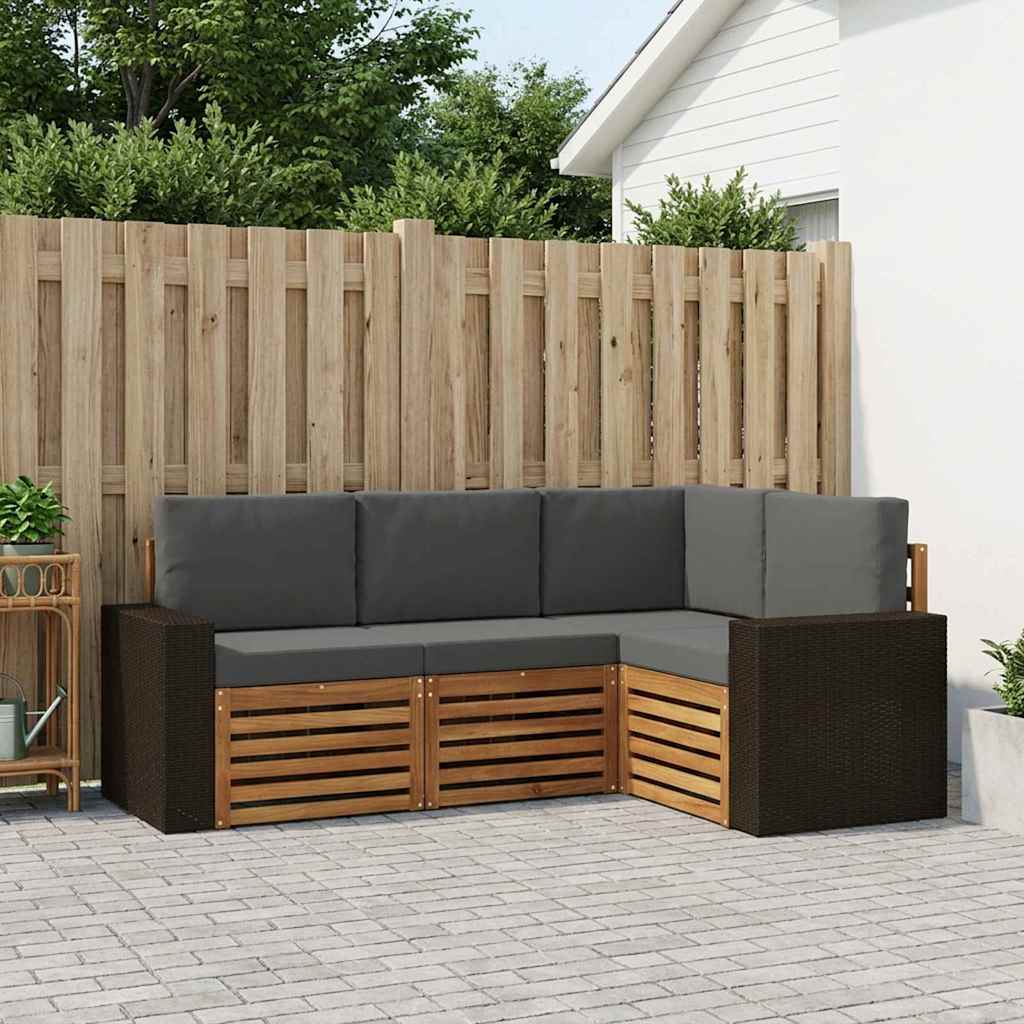 Sofa-Sets met kussen 4 pcs Massief Acaciahout is nu te koop bij PeponiXL, paradijselijk wonen!