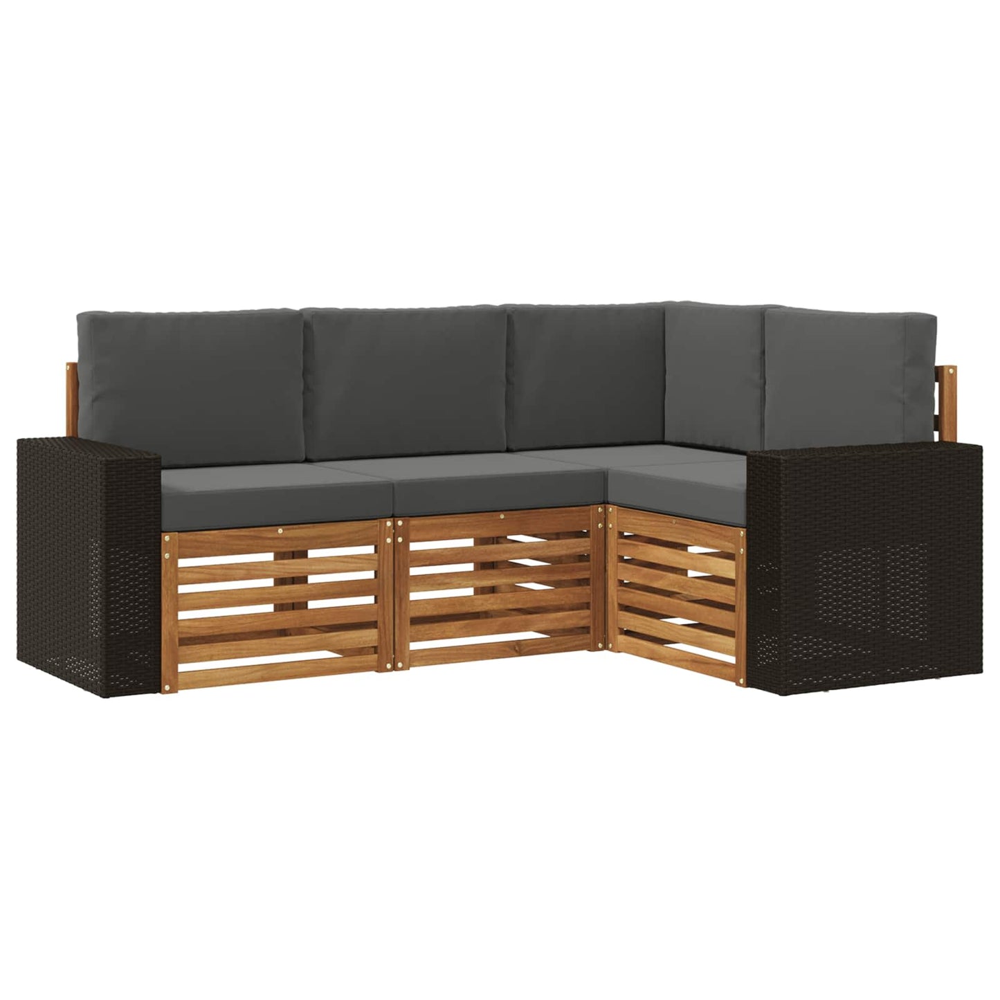 Sofa-Sets met kussen 4 pcs Massief Acaciahout is nu te koop bij PeponiXL, paradijselijk wonen!