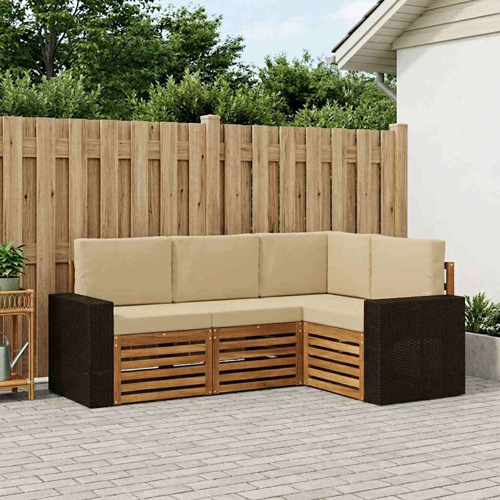 Sofa-Sets met kussen 4 pcs Massief Acaciahout is nu te koop bij PeponiXL, paradijselijk wonen!
