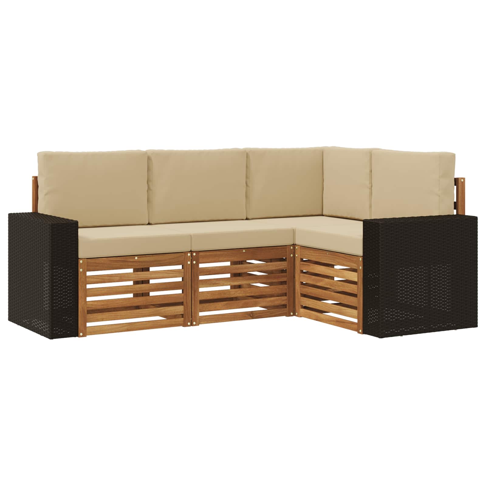 Sofa-Sets met kussen 4 pcs Massief Acaciahout is nu te koop bij PeponiXL, paradijselijk wonen!