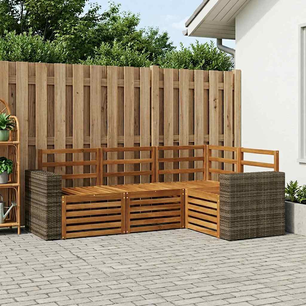 Sofa-Sets 4 pcs Massief Acaciahout is nu te koop bij PeponiXL, paradijselijk wonen!