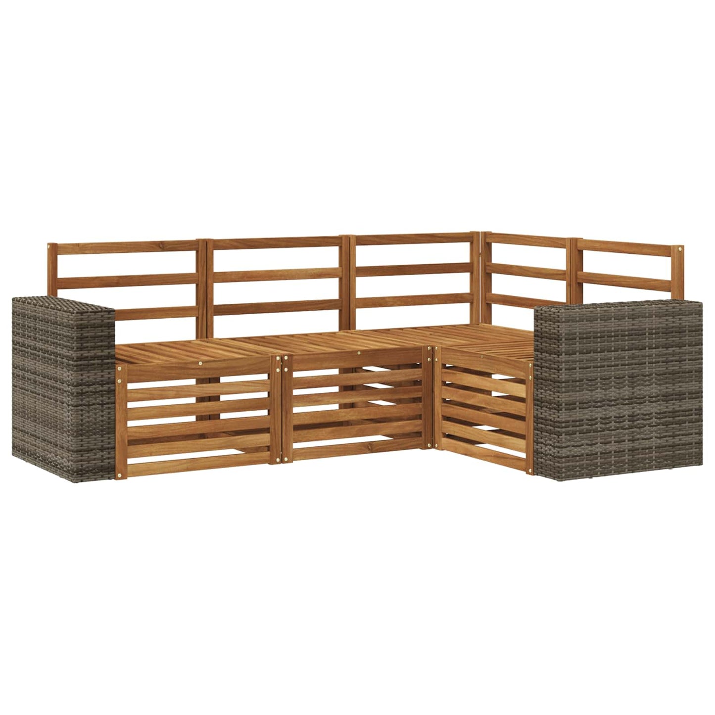 Sofa-Sets 4 pcs Massief Acaciahout is nu te koop bij PeponiXL, paradijselijk wonen!