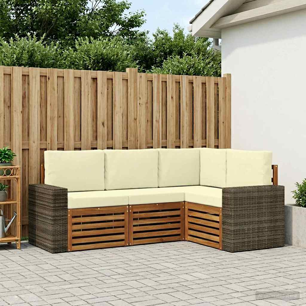 Sofa-Sets met kussen 4 pcs Massief Acaciahout is nu te koop bij PeponiXL, paradijselijk wonen!