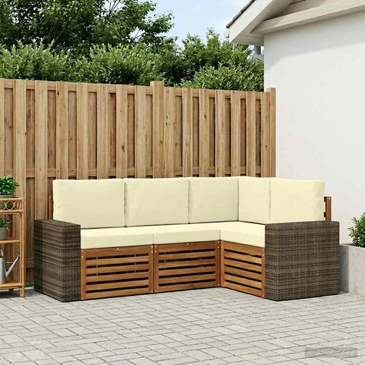 Sofa-Sets met kussen 4 pcs Massief Acaciahout is nu te koop bij PeponiXL, paradijselijk wonen!