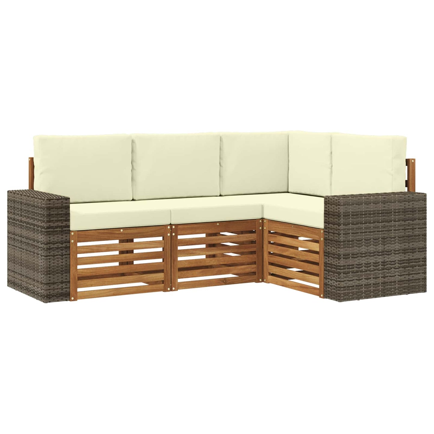 Sofa-Sets met kussen 4 pcs Massief Acaciahout is nu te koop bij PeponiXL, paradijselijk wonen!