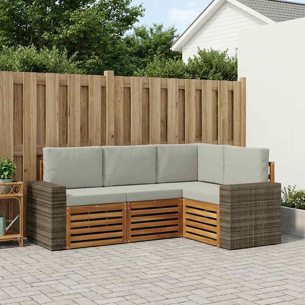 Sofa-Sets met kussen 4 pcs Massief Acaciahout is nu te koop bij PeponiXL, paradijselijk wonen!