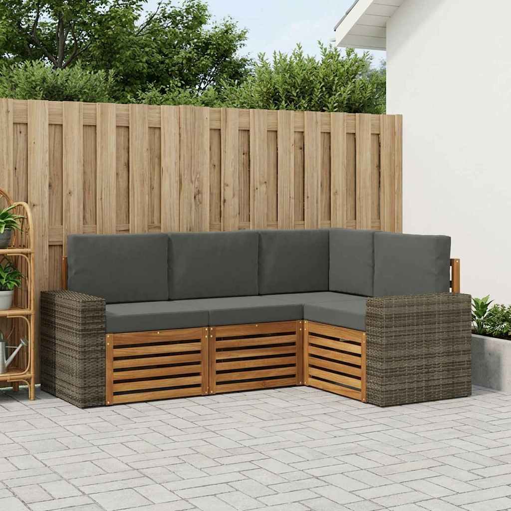 Sofa-Sets met kussen 4 pcs Massief Acaciahout is nu te koop bij PeponiXL, paradijselijk wonen!