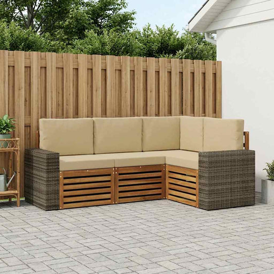 Sofa-Sets met kussen 4 pcs Massief Acaciahout is nu te koop bij PeponiXL, paradijselijk wonen!