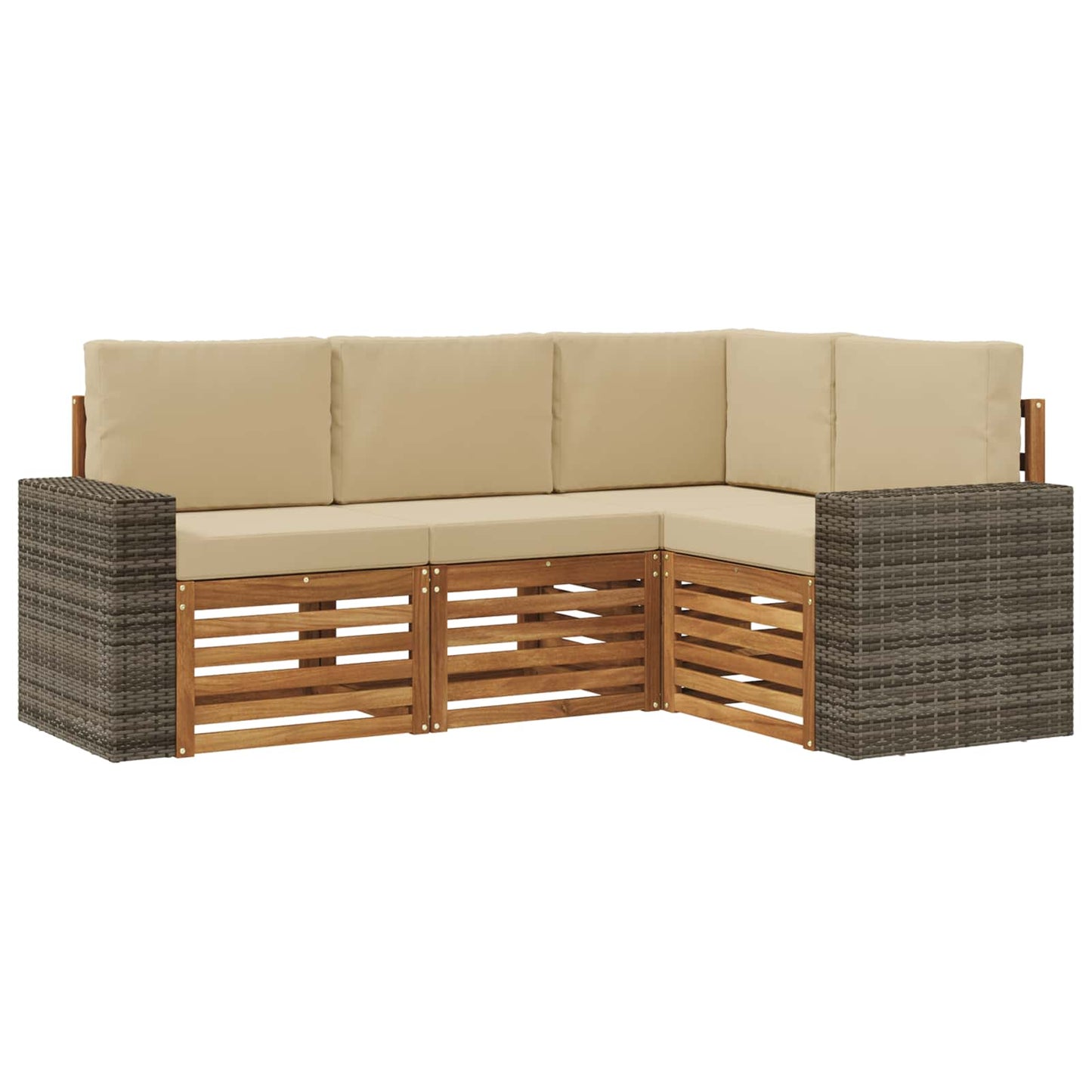 Sofa-Sets met kussen 4 pcs Massief Acaciahout is nu te koop bij PeponiXL, paradijselijk wonen!