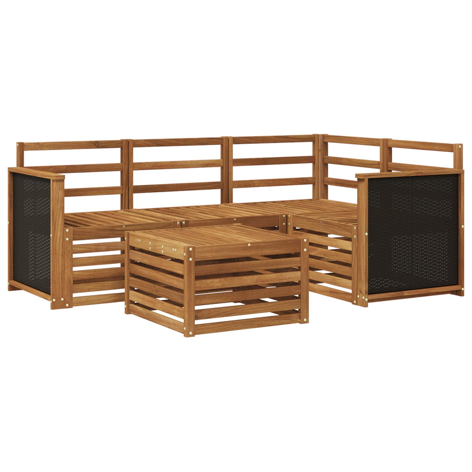 Buiten bankenset 5 pcs Naturel 59 x 59 x 37 cm Polyester is nu te koop bij PeponiXL, paradijselijk wonen!