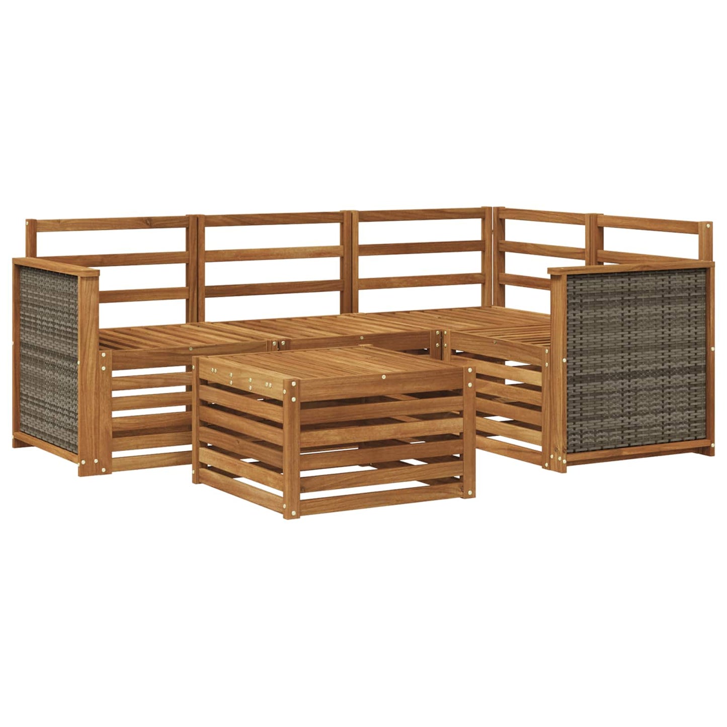 Buiten bankenset 5 pcs Naturel 59 x 59 x 37 cm Polyester is nu te koop bij PeponiXL, paradijselijk wonen!