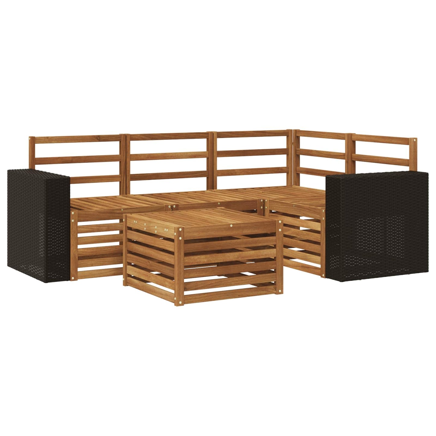 Buiten bankenset 5 pcs Naturel 59 x 59 x 37 cm Polyester is nu te koop bij PeponiXL, paradijselijk wonen!