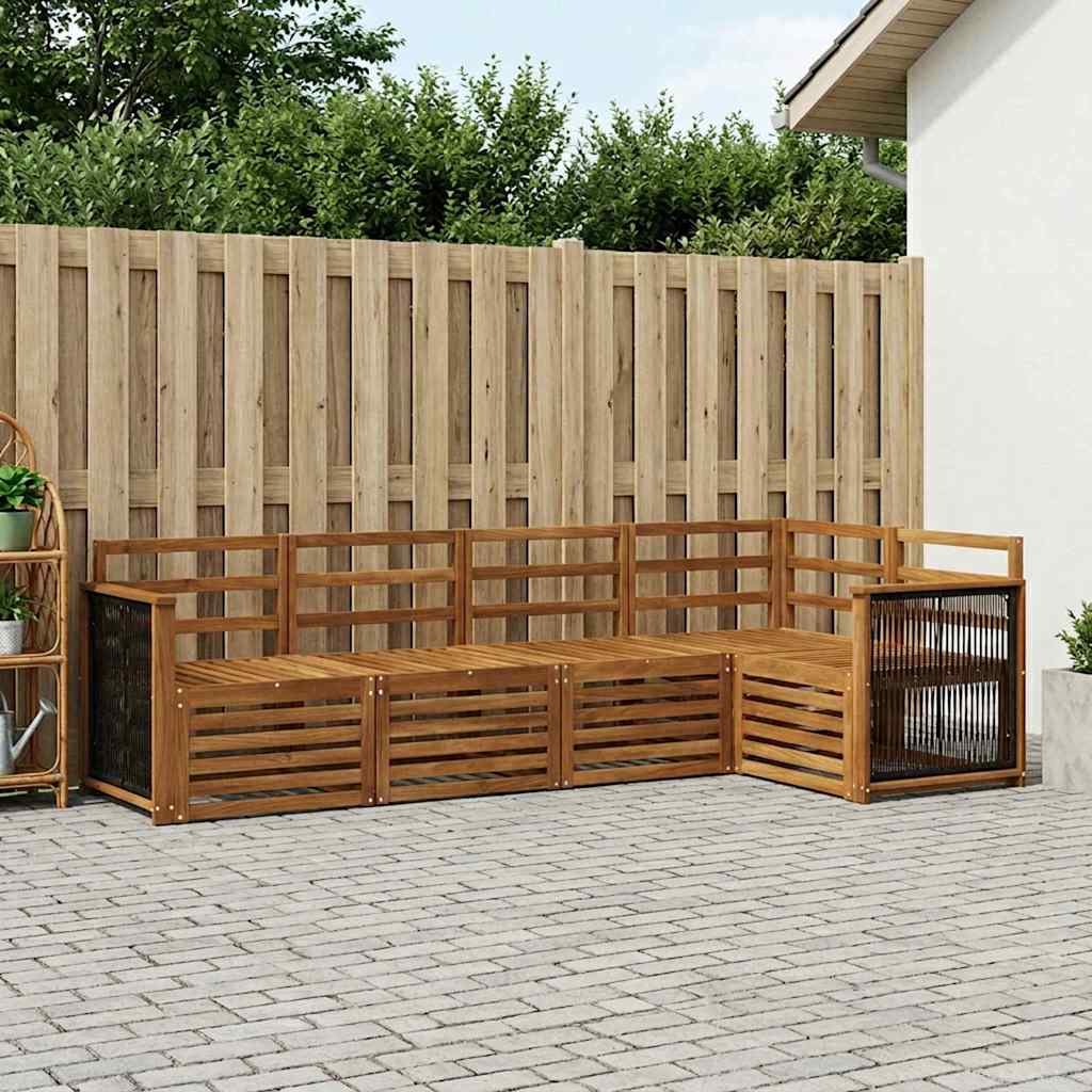 Hoekbank Set 4 pcs Naturel Massief Acaciahout is nu te koop bij PeponiXL, paradijselijk wonen!