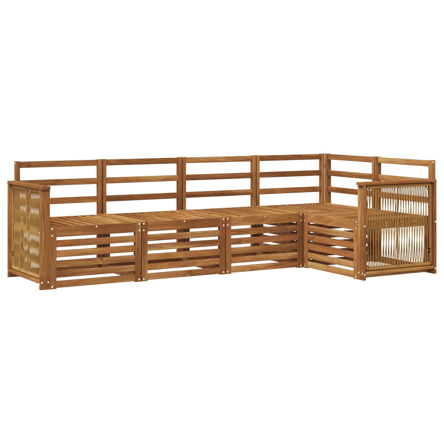 Hoekbank Set 4 pcs Naturel Massief Acaciahout is nu te koop bij PeponiXL, paradijselijk wonen!