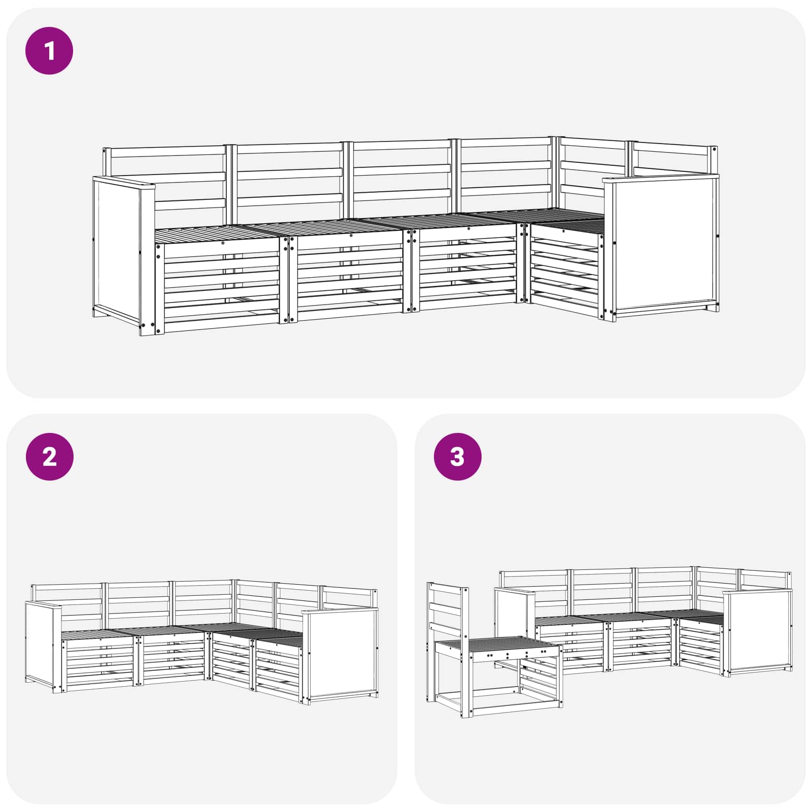 Hoekbank Set 4 pcs Naturel Massief Acaciahout is nu te koop bij PeponiXL, paradijselijk wonen!