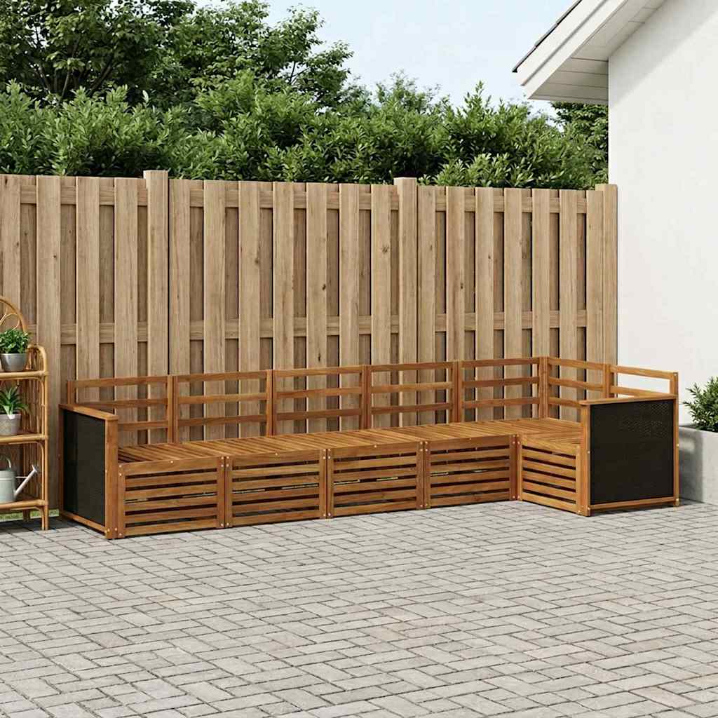 Hoekbank Set 5 pcs Naturel Massief Acaciahout is nu te koop bij PeponiXL, paradijselijk wonen!