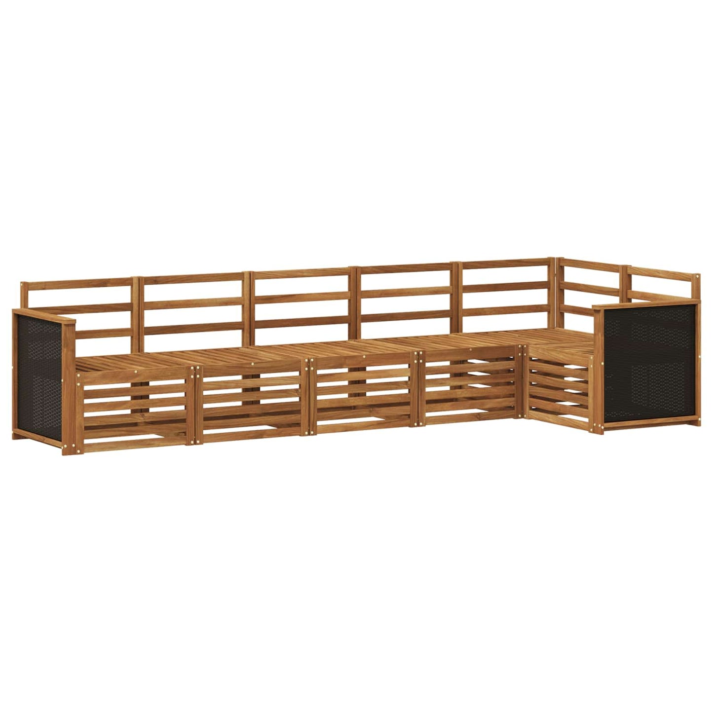 Hoekbank Set 5 pcs Naturel Massief Acaciahout is nu te koop bij PeponiXL, paradijselijk wonen!