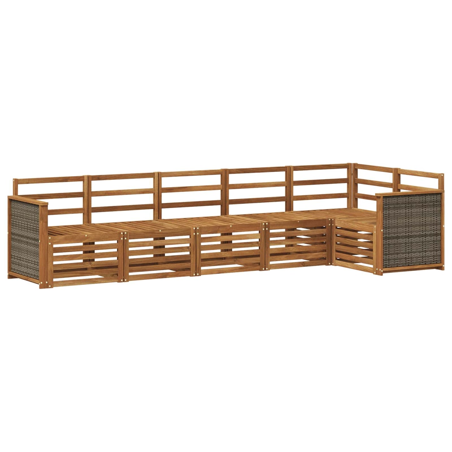 Hoekbank Set 5 pcs Naturel Massief Acaciahout is nu te koop bij PeponiXL, paradijselijk wonen!