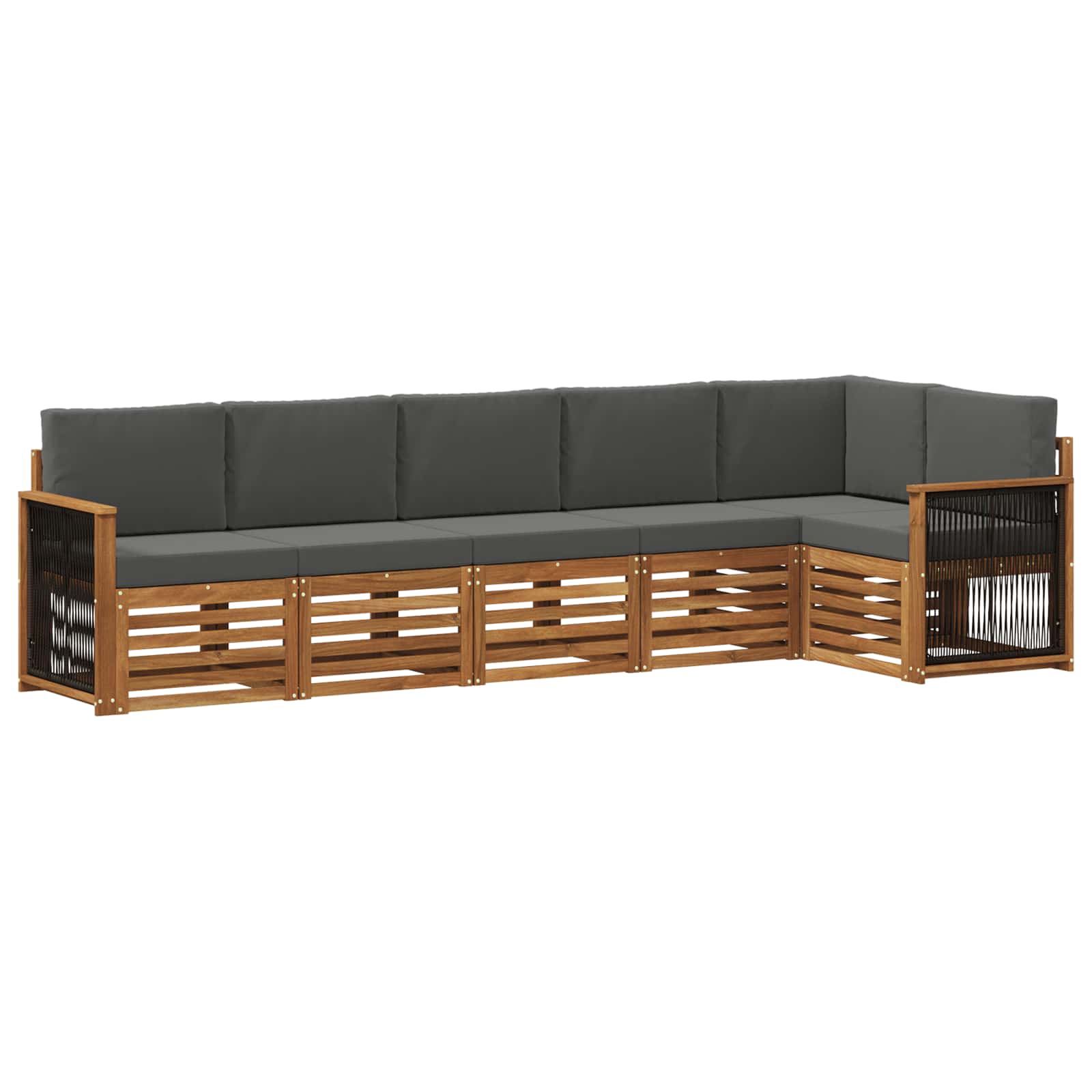 Hoekbank Set met kussen 5 pcs Natuurlijk en Antraciet is nu te koop bij PeponiXL, paradijselijk wonen!