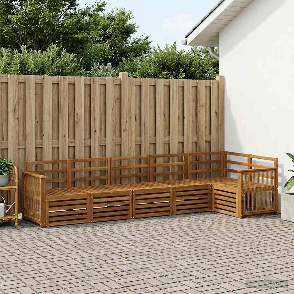 Hoekbank Set 5 pcs Naturel Massief Acaciahout is nu te koop bij PeponiXL, paradijselijk wonen!