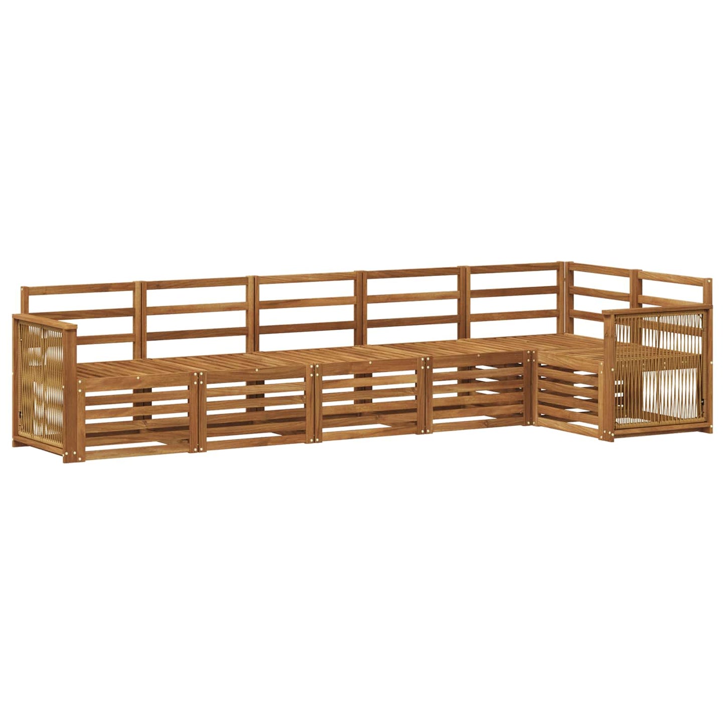 Hoekbank Set 5 pcs Naturel Massief Acaciahout is nu te koop bij PeponiXL, paradijselijk wonen!