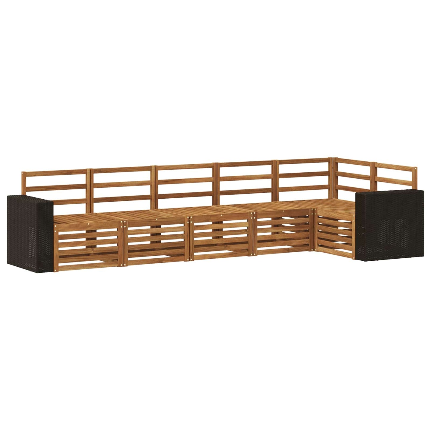 Hoekbank Set 6 pcs Naturel Massief Acaciahout is nu te koop bij PeponiXL, paradijselijk wonen!