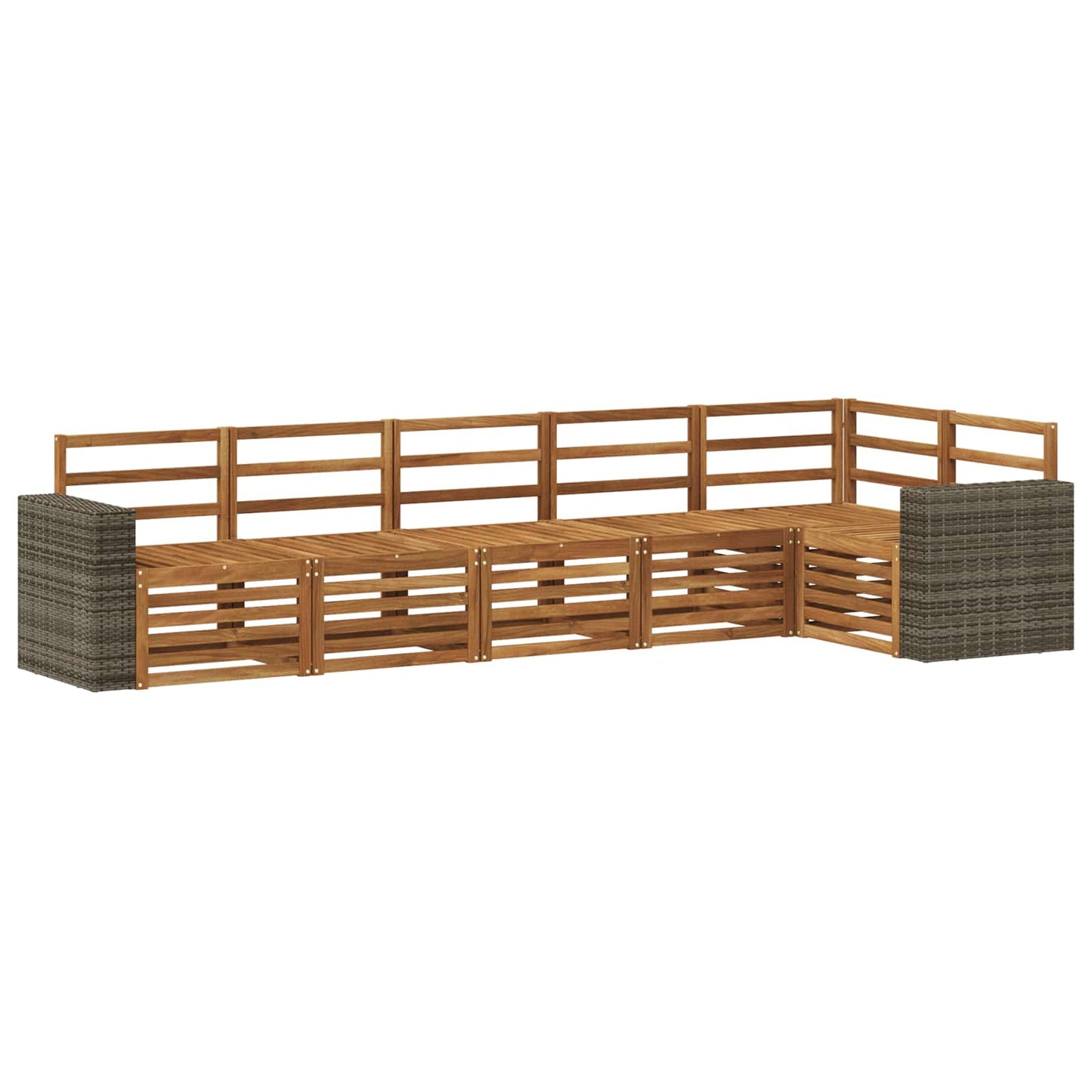 Hoekbank Set 6 pcs Naturel Massief Acaciahout is nu te koop bij PeponiXL, paradijselijk wonen!