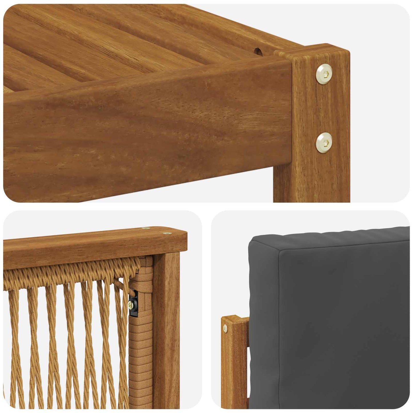 Hoekbank Set met kussen 6 pcs Natuurlijk en Antraciet is nu te koop bij PeponiXL, paradijselijk wonen!