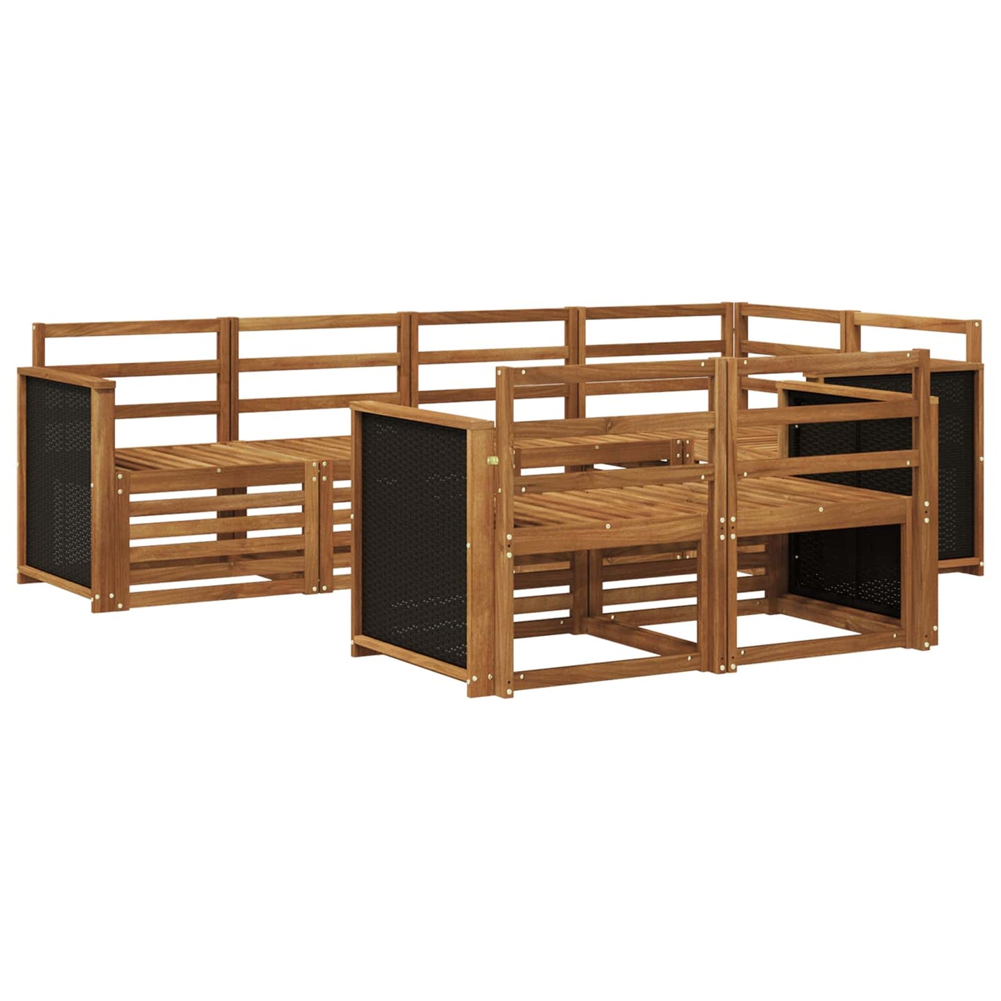 Hoekbank Set 6 pcs Naturel Massief Acaciahout is nu te koop bij PeponiXL, paradijselijk wonen!