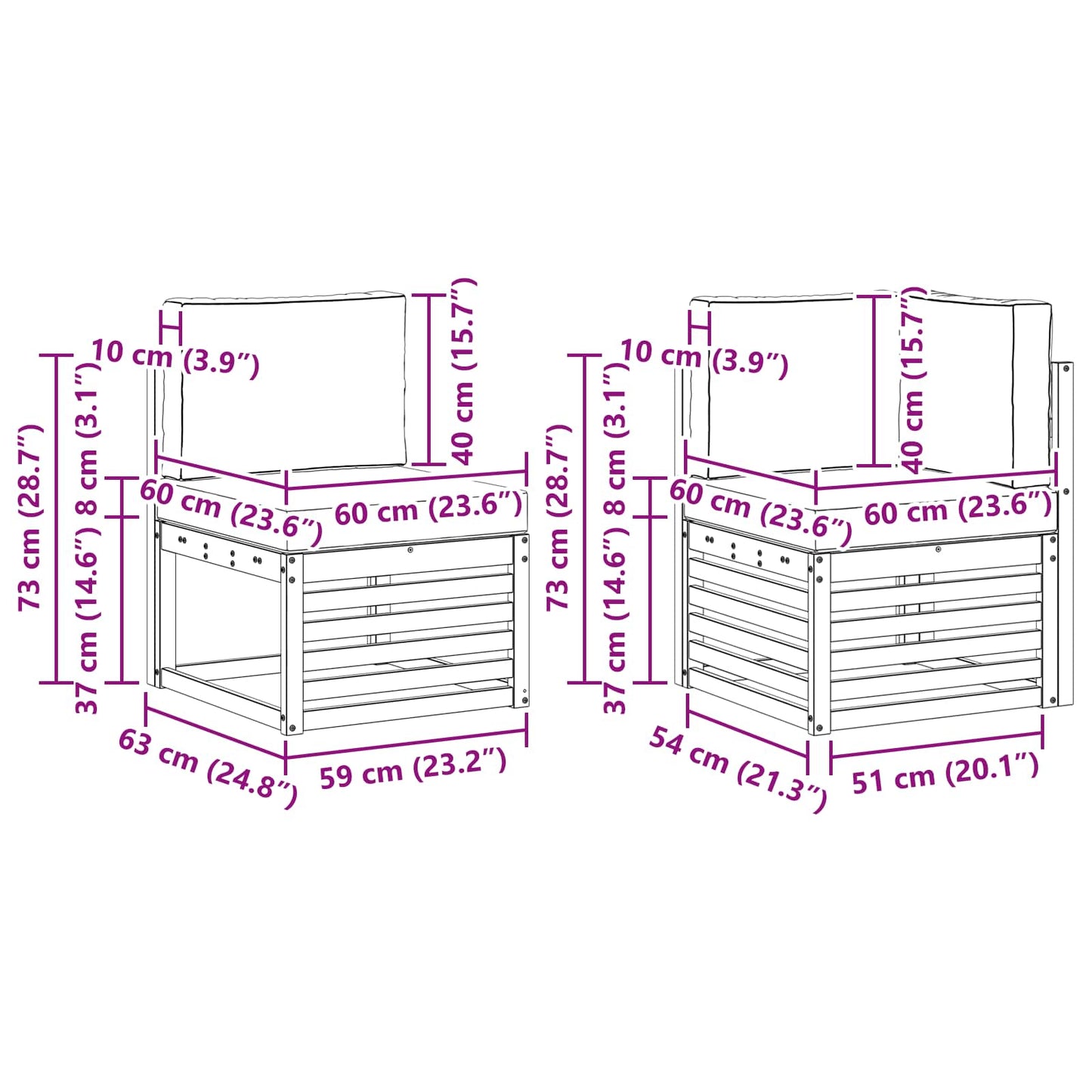 Hoekbank Set 6 pcs Naturel Massief Acaciahout en Polyester is nu te koop bij PeponiXL, paradijselijk wonen!