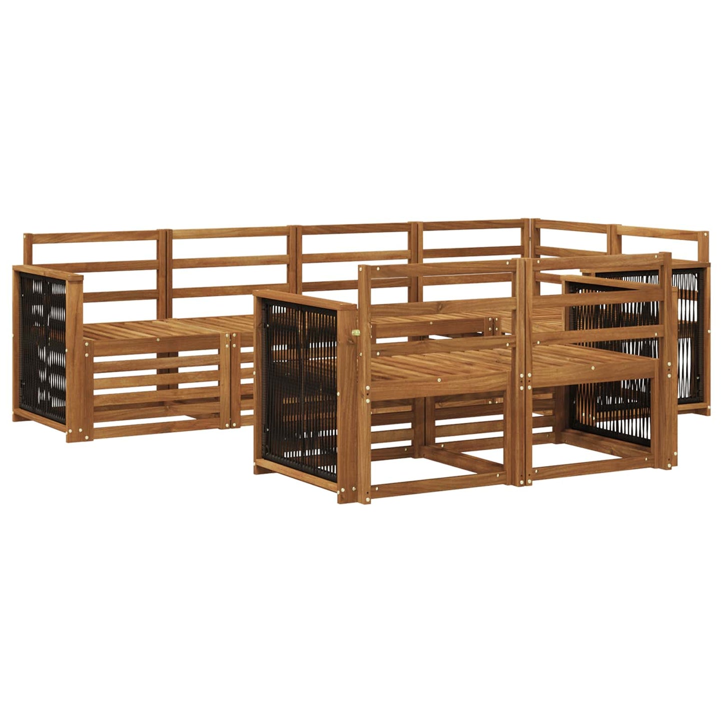 Hoekbank Set 6 pcs Naturel Massief Acaciahout is nu te koop bij PeponiXL, paradijselijk wonen!