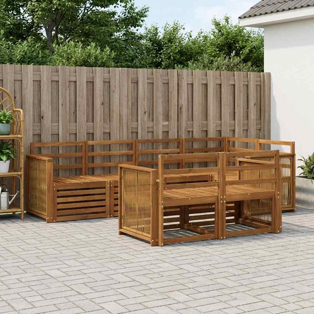 Hoekbank Set 6 pcs Naturel Massief Acaciahout is nu te koop bij PeponiXL, paradijselijk wonen!
