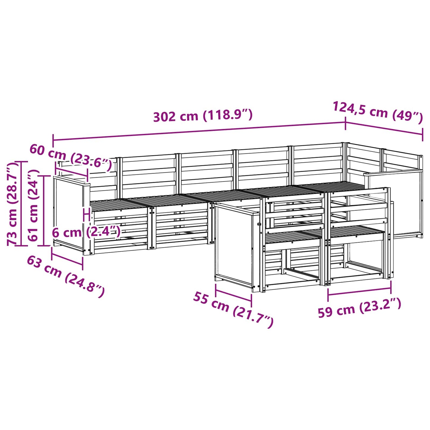 Sofa-Sets Massief Acaciahout is nu te koop bij PeponiXL, paradijselijk wonen!
