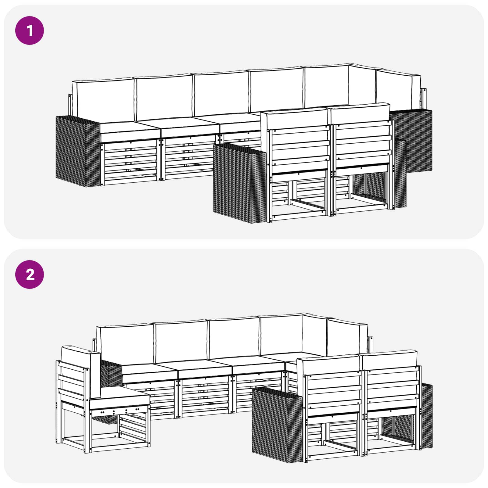 Sofa-Sets Massief Acaciahout is nu te koop bij PeponiXL, paradijselijk wonen!