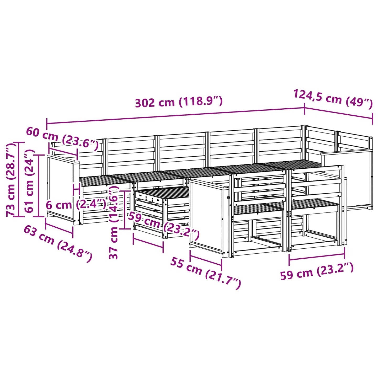 Sofa-Sets Massief Acaciahout is nu te koop bij PeponiXL, paradijselijk wonen!