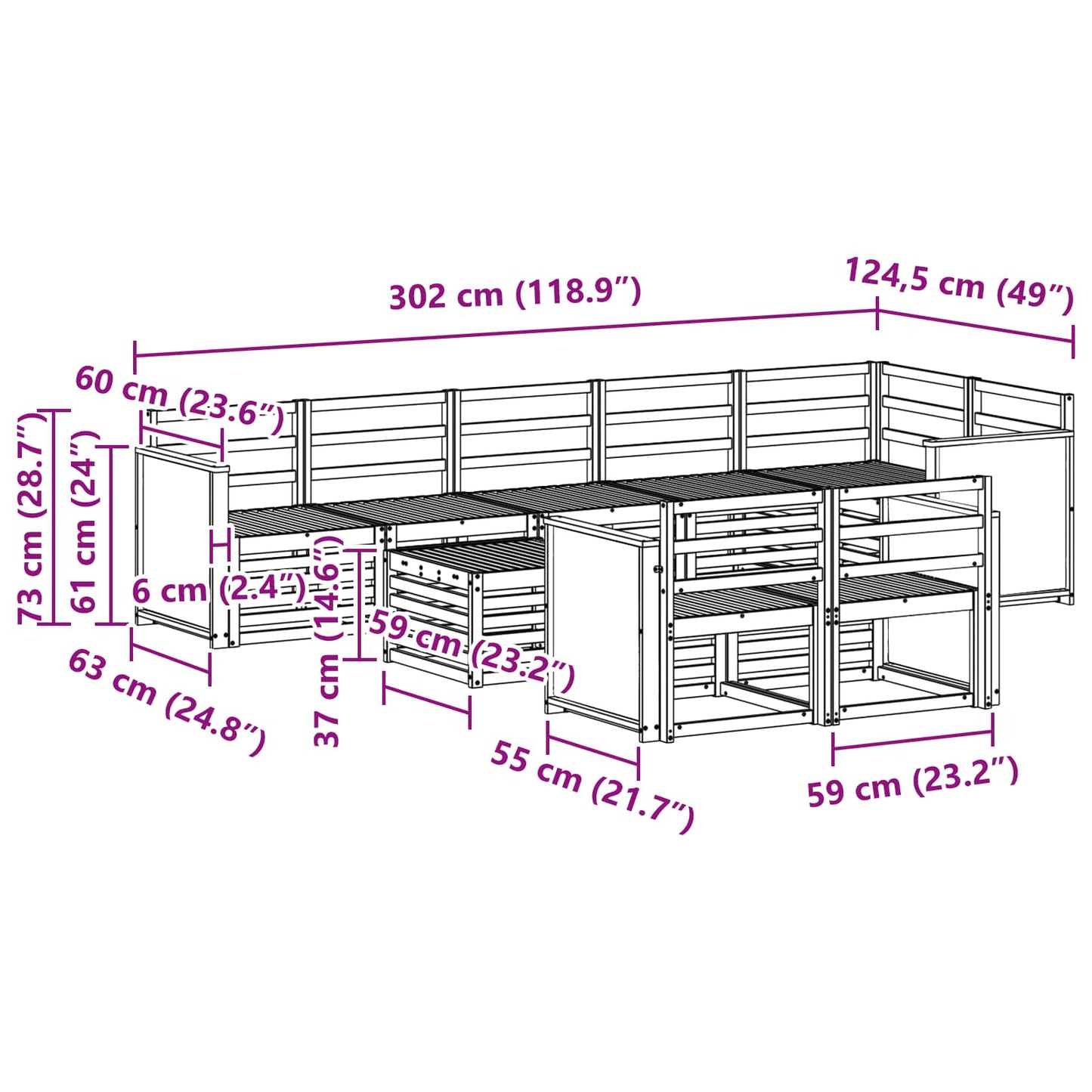 Sofa-Sets Massief Acaciahout is nu te koop bij PeponiXL, paradijselijk wonen!