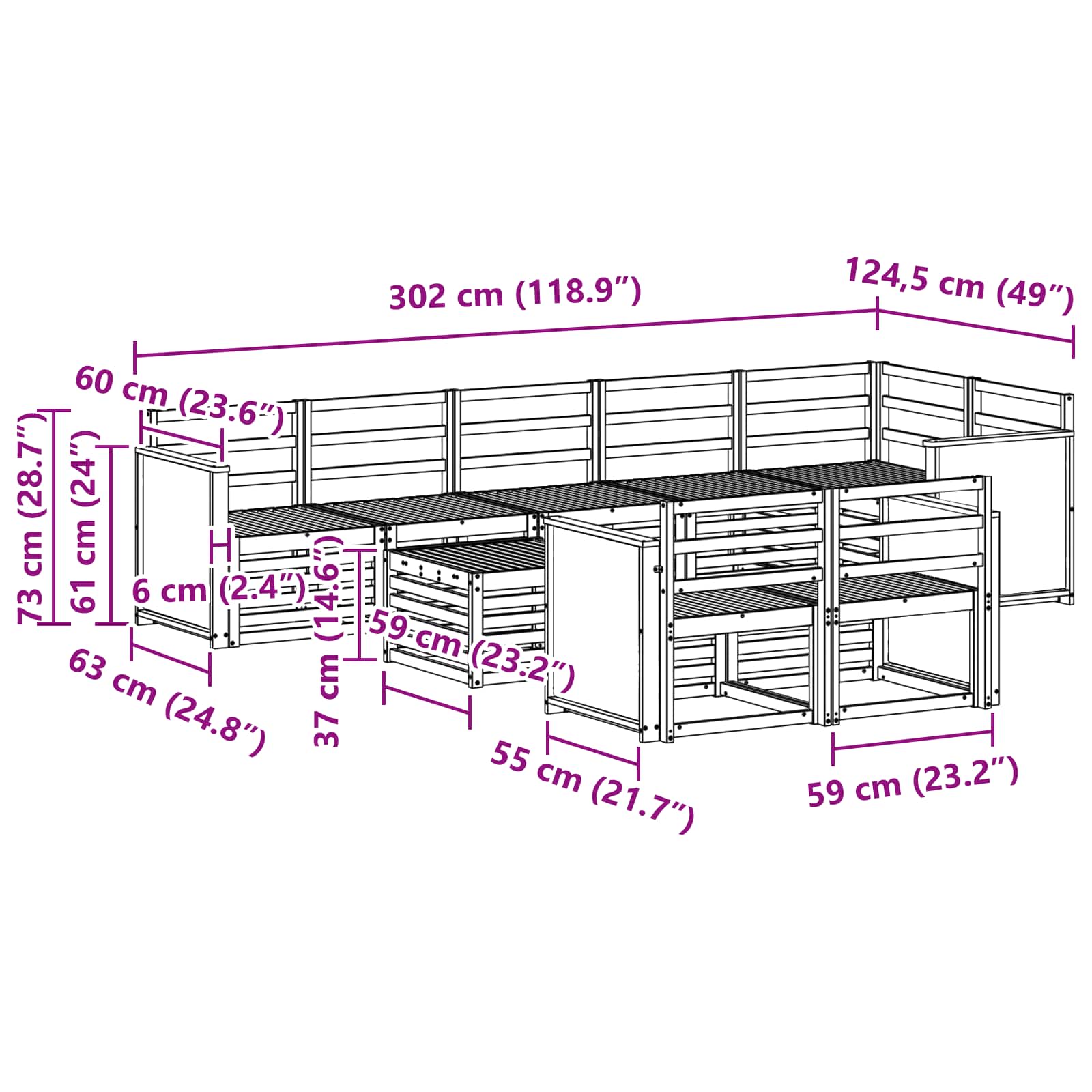 Sofa-Sets Massief Acaciahout is nu te koop bij PeponiXL, paradijselijk wonen!