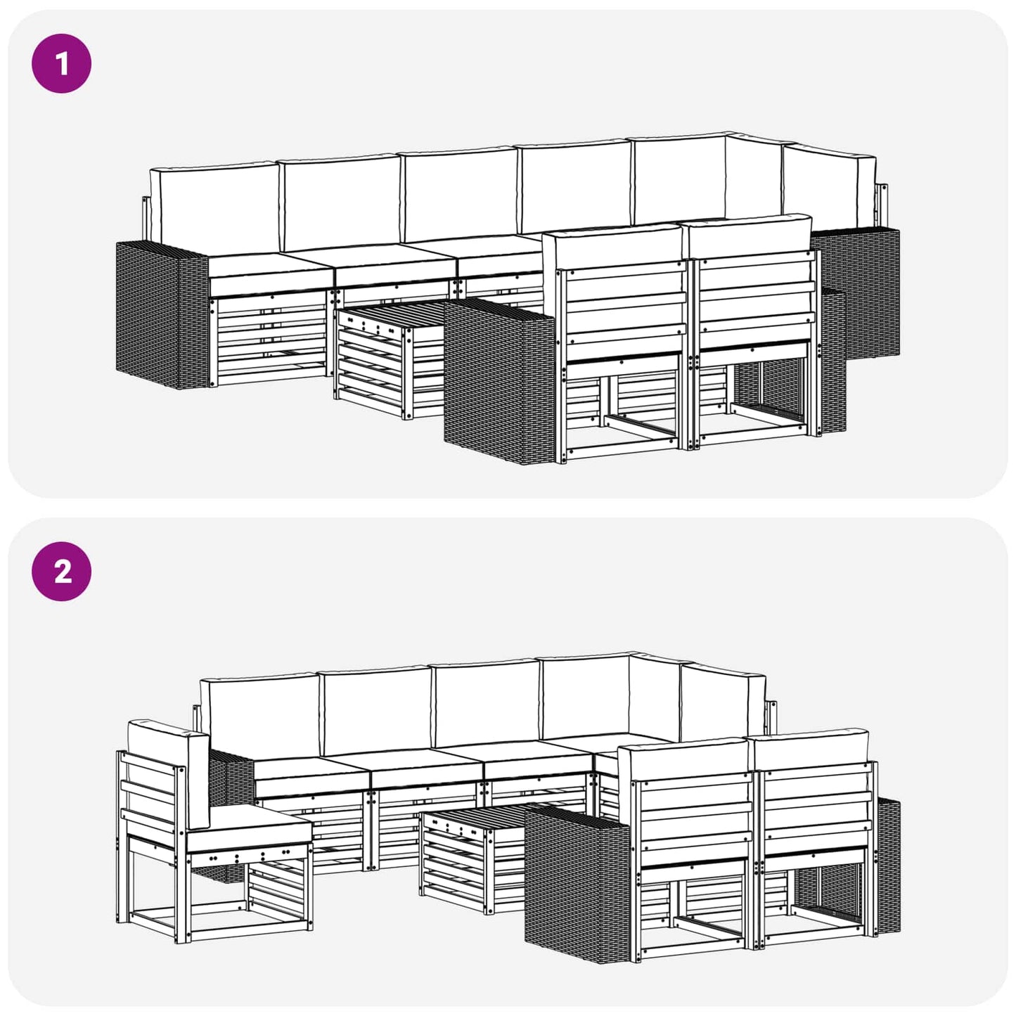 Sofa-Sets Massief Acaciahout is nu te koop bij PeponiXL, paradijselijk wonen!