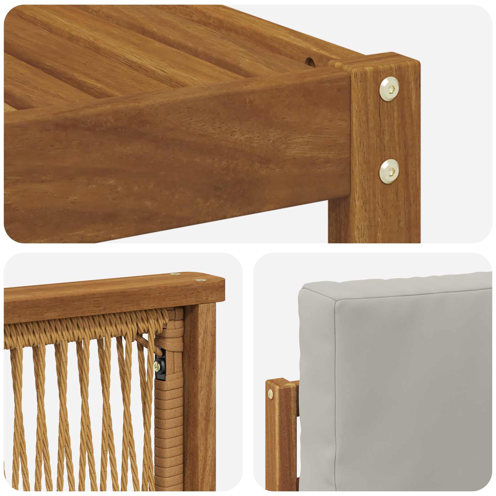 Hoekbank Set met kussen 5 pcs Naturel en lichtgrijs is nu te koop bij PeponiXL, paradijselijk wonen!